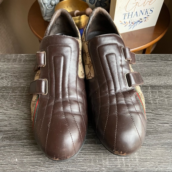 Gucci GG Coated Canvas Leather Front Ribbon Trim Sneaker Gucci Sz 10.5 (US11) - Picture 2 of 12